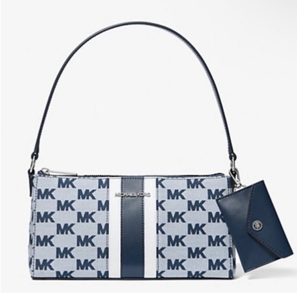 Michael Kors Blue and White Shoulder Bag - Picture 1 of 16